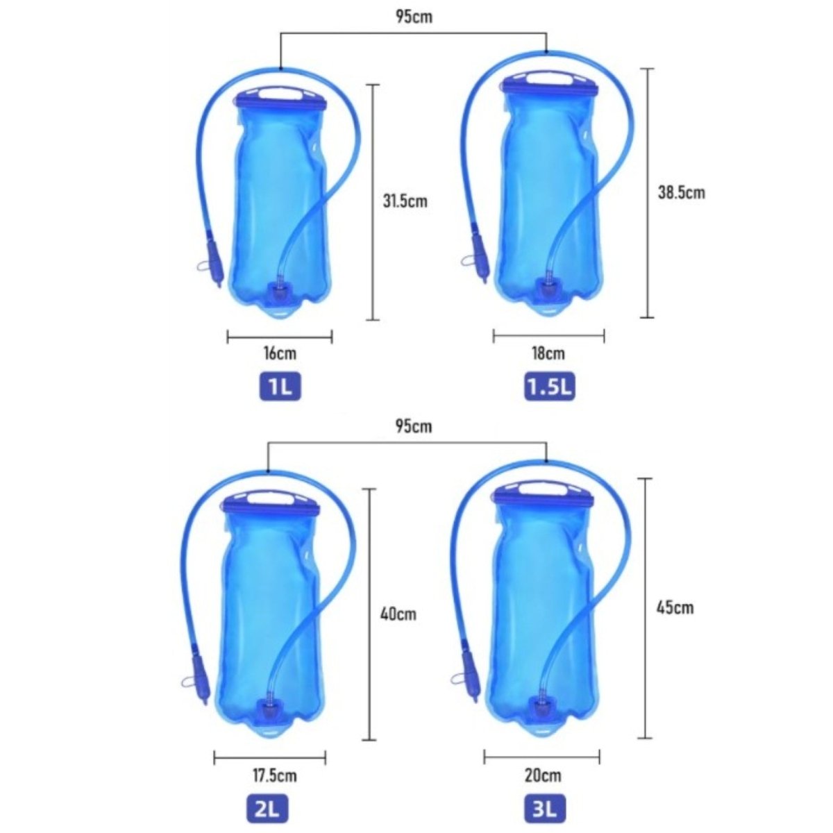 Durable Hydration Bladder with Flexible Drinking Tube