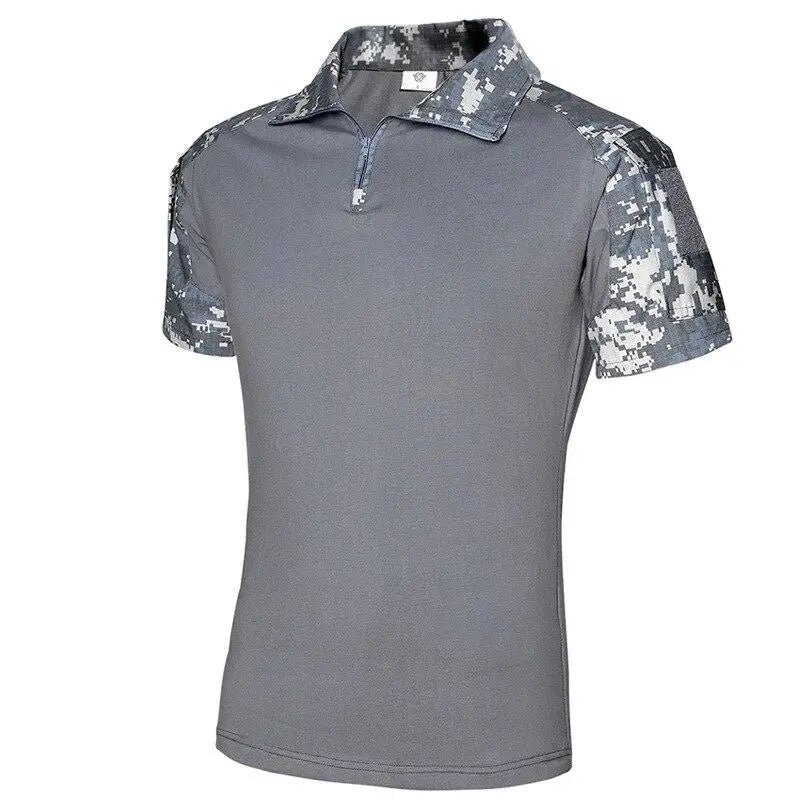 Breathable Zip-Neck Short Sleeve Outdoor T-Shirt