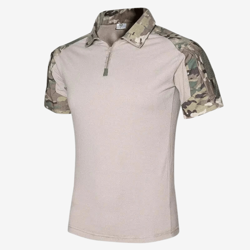 Breathable Zip-Neck Short Sleeve Outdoor T-Shirt