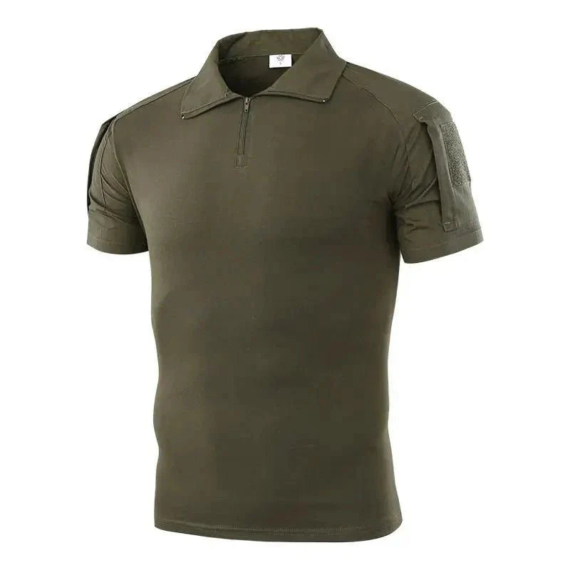 Breathable Zip-Neck Short Sleeve Outdoor T-Shirt