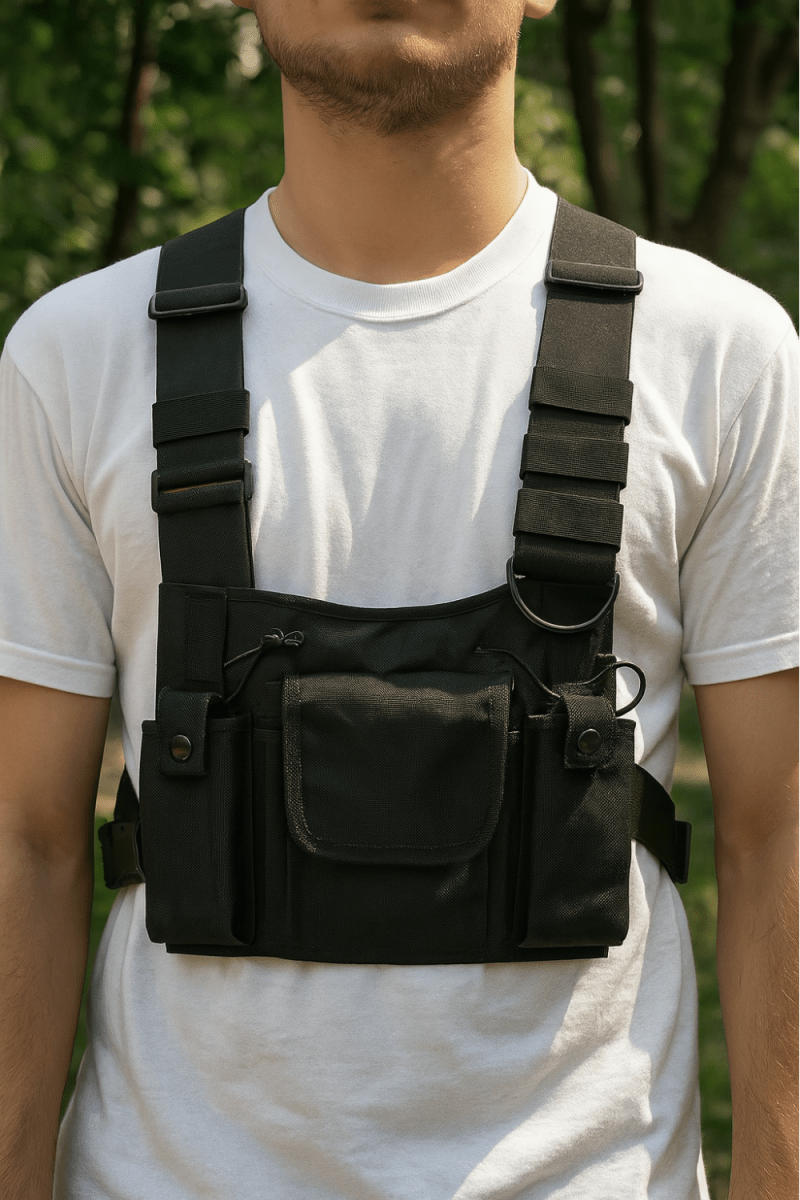 Adjustable Water-Resistant Chest Bag for Outdoor Use