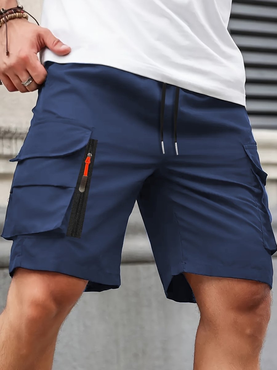 Lightweight Zip-Pocket Cargo Shorts for Men