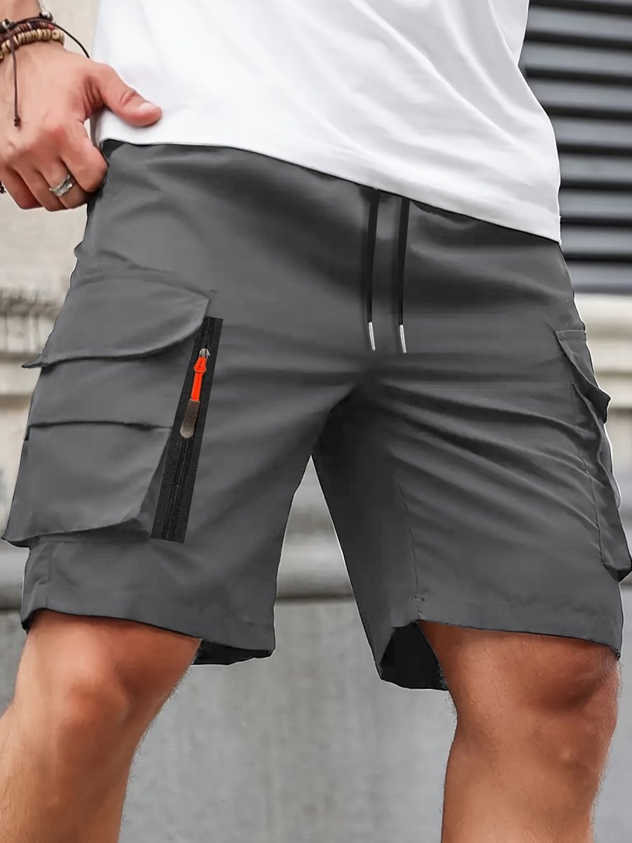 Lightweight Zip-Pocket Cargo Shorts for Men