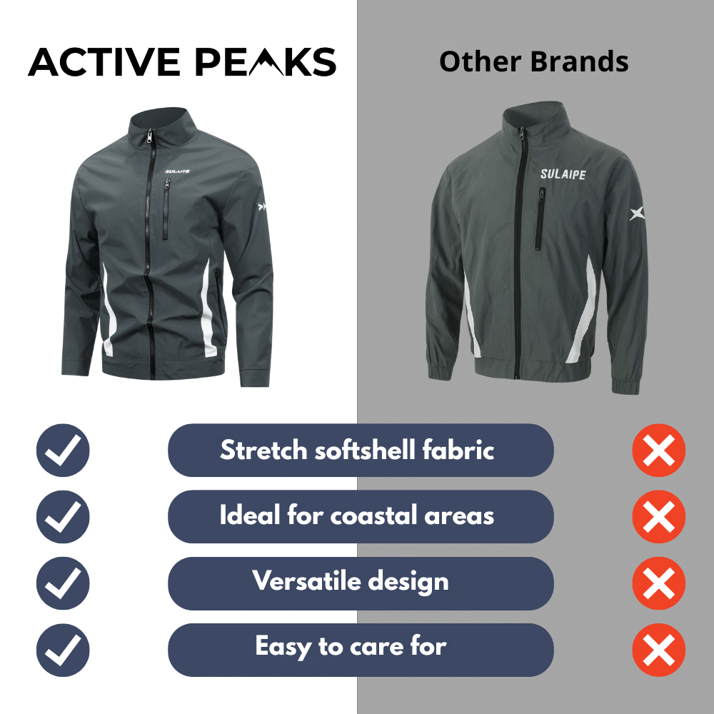 Lightweight Zip-Up Outdoor Jacket with High Collar