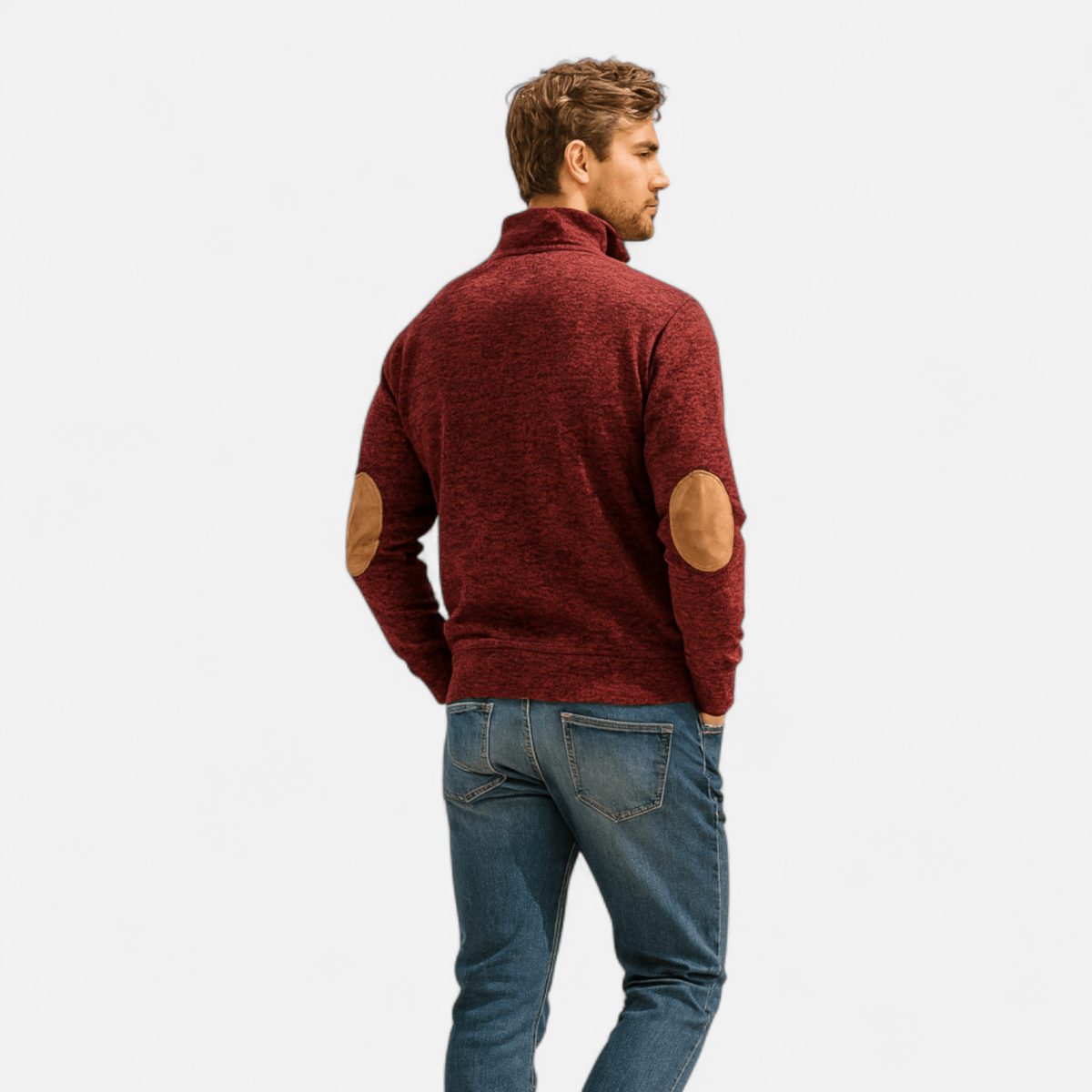 Knitted Outdoor Sweater with Stand Collar