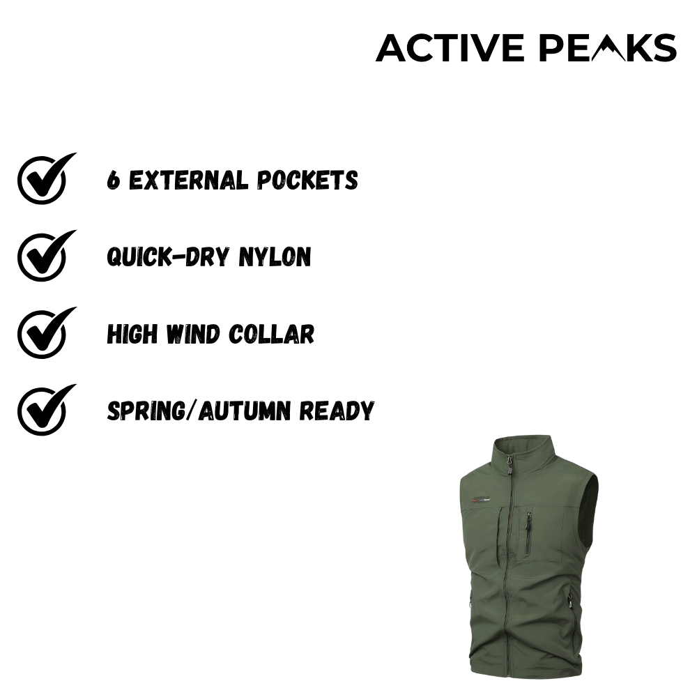 Lightweight Multi-Pocket Outdoor Gilet for Men