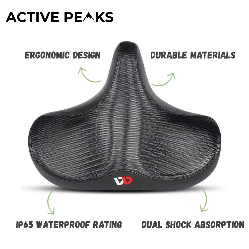 Ergonomic Waterproof Bike Saddle – Shock-Absorbing & Wide Fit