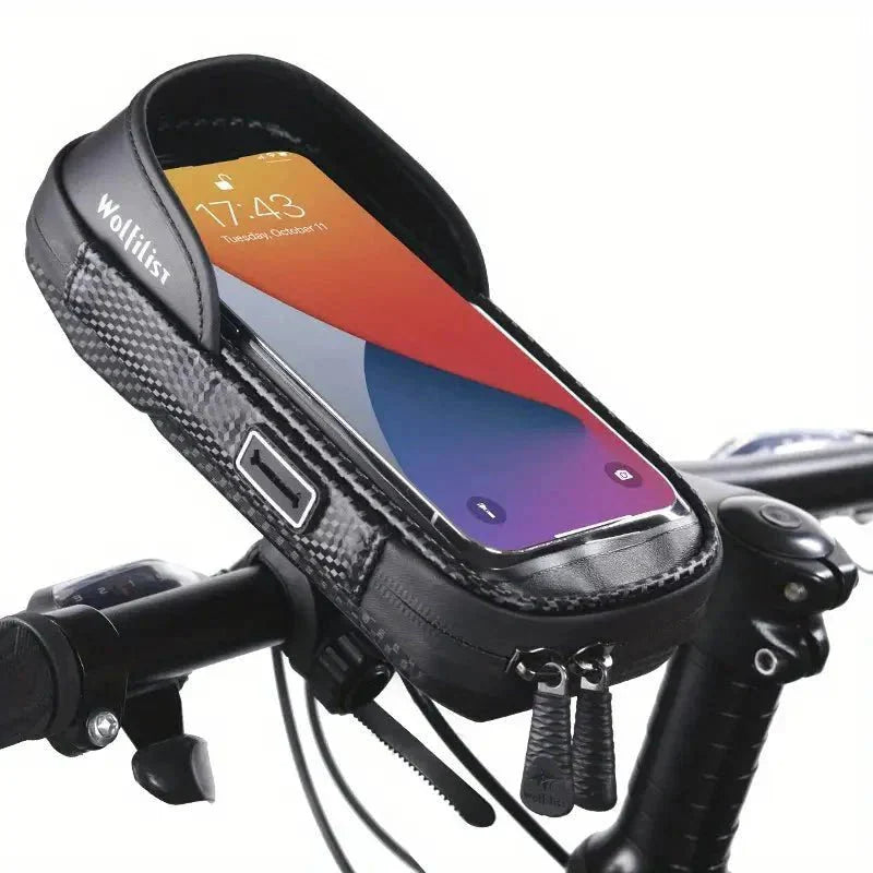 Water-Resistant Bike Phone Mount – Rotatable & Touch-Compatible