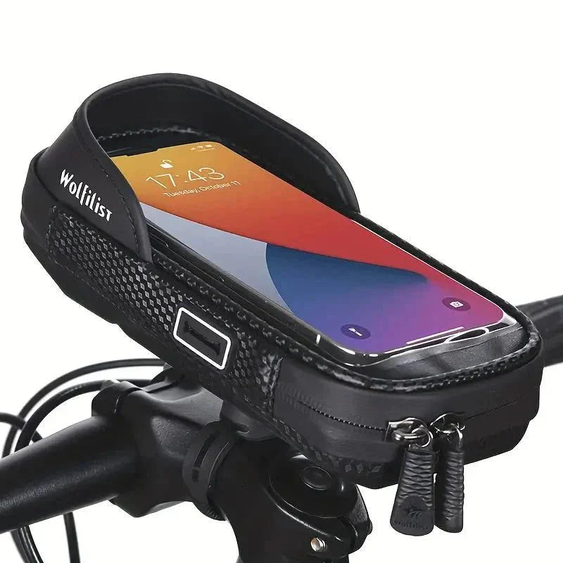 Water-Resistant Bike Phone Mount – Rotatable & Touch-Compatible
