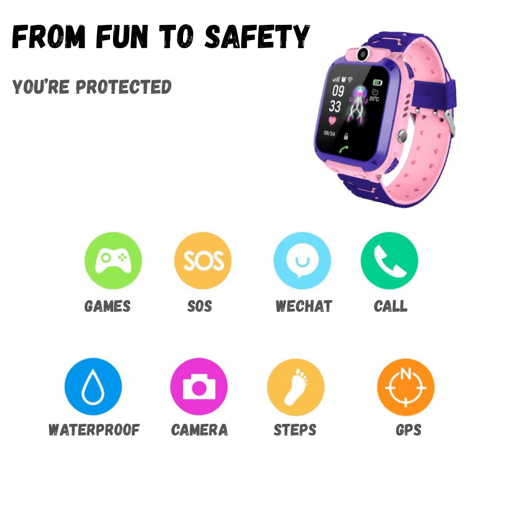 Children’s Waterproof Smartwatch – Durable Outdoor Design