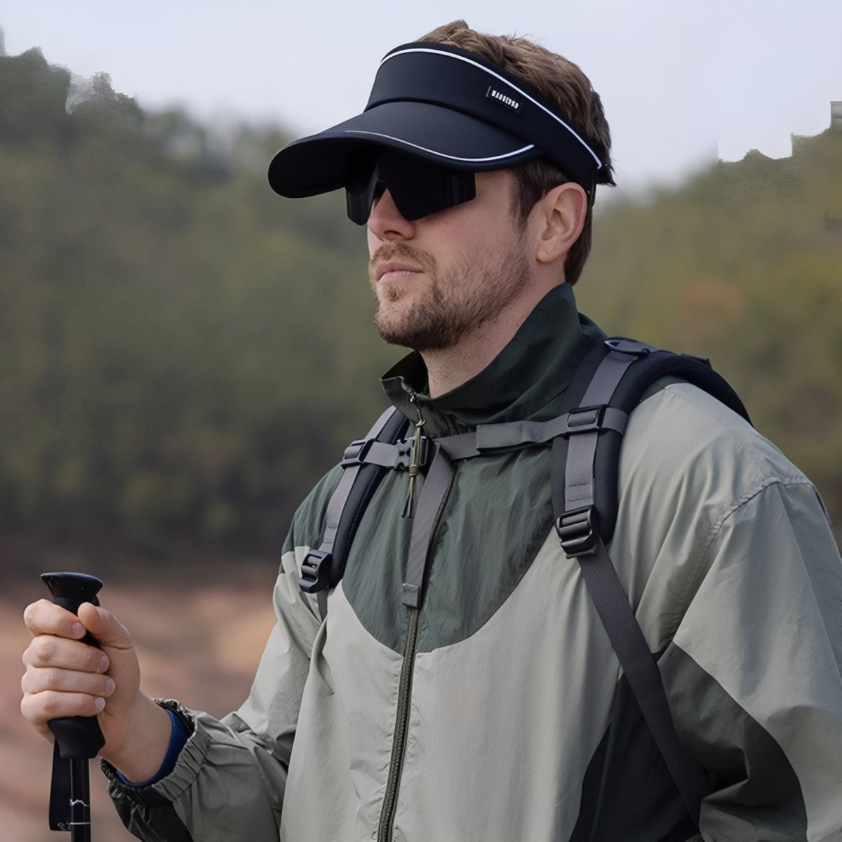 Breathable Hiking Cap with Integrated Visor and Sunglasses