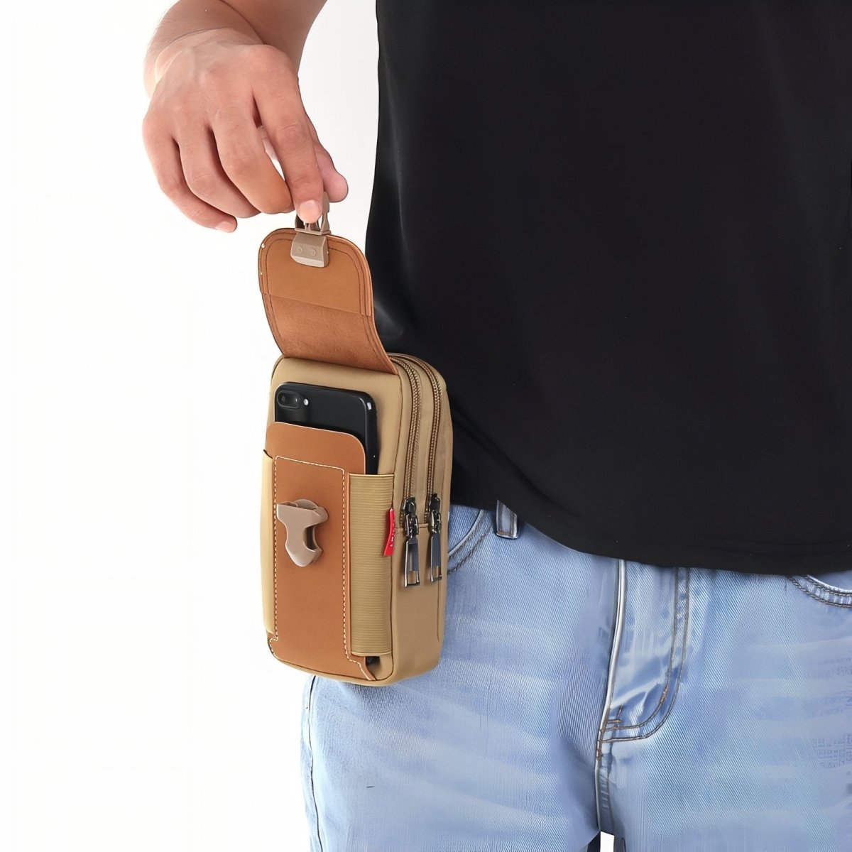 Durable Compact Hiking Pouch with Belt Attachment