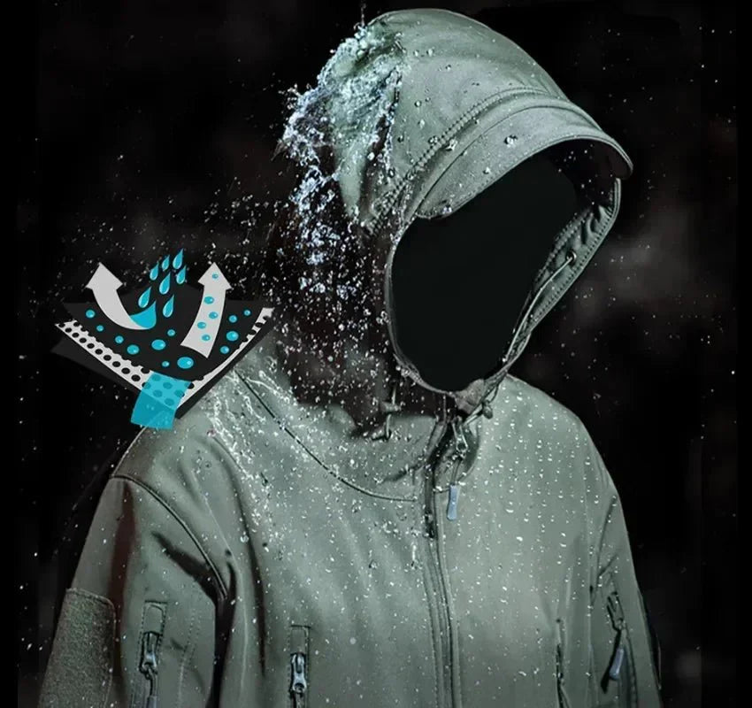 Men’s Softshell Hiking Jacket Windproof Fleece-Lined