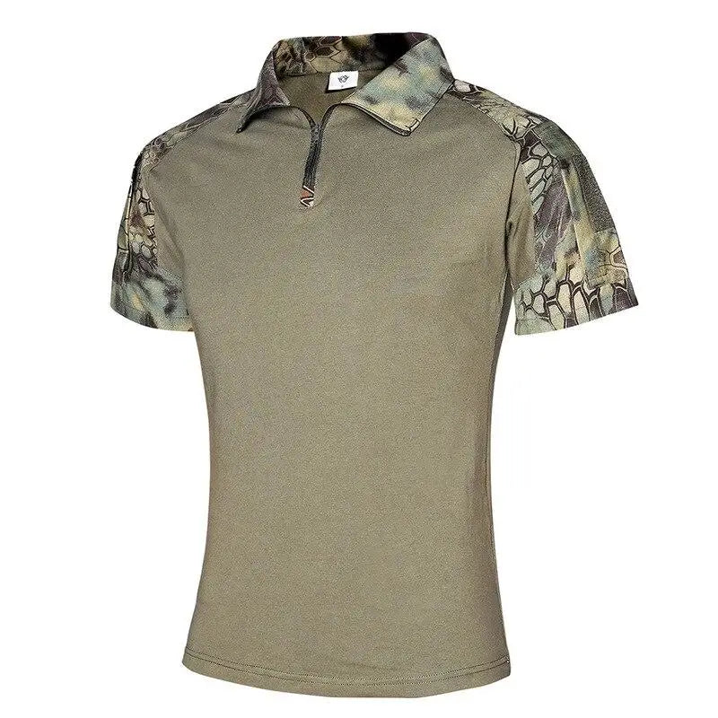 Breathable Zip-Neck Short Sleeve Outdoor T-Shirt