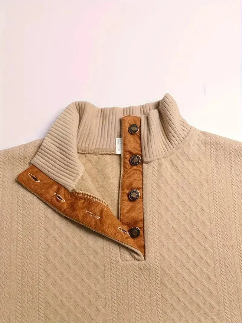 Knitted Outdoor Pullover with Reinforced Patches