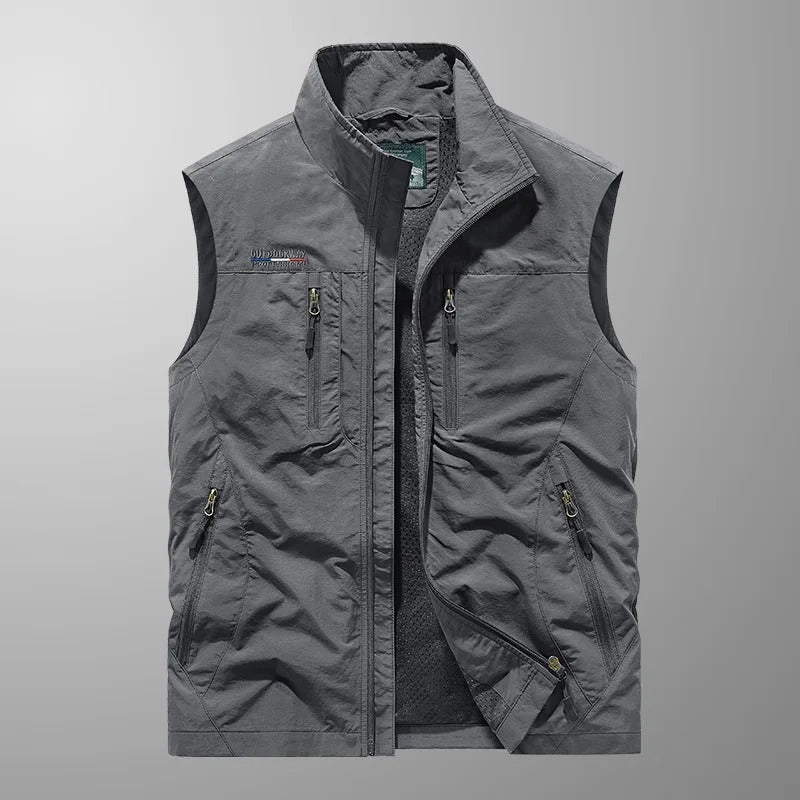 Lightweight Water-Resistant Sleeveless Cargo Vest