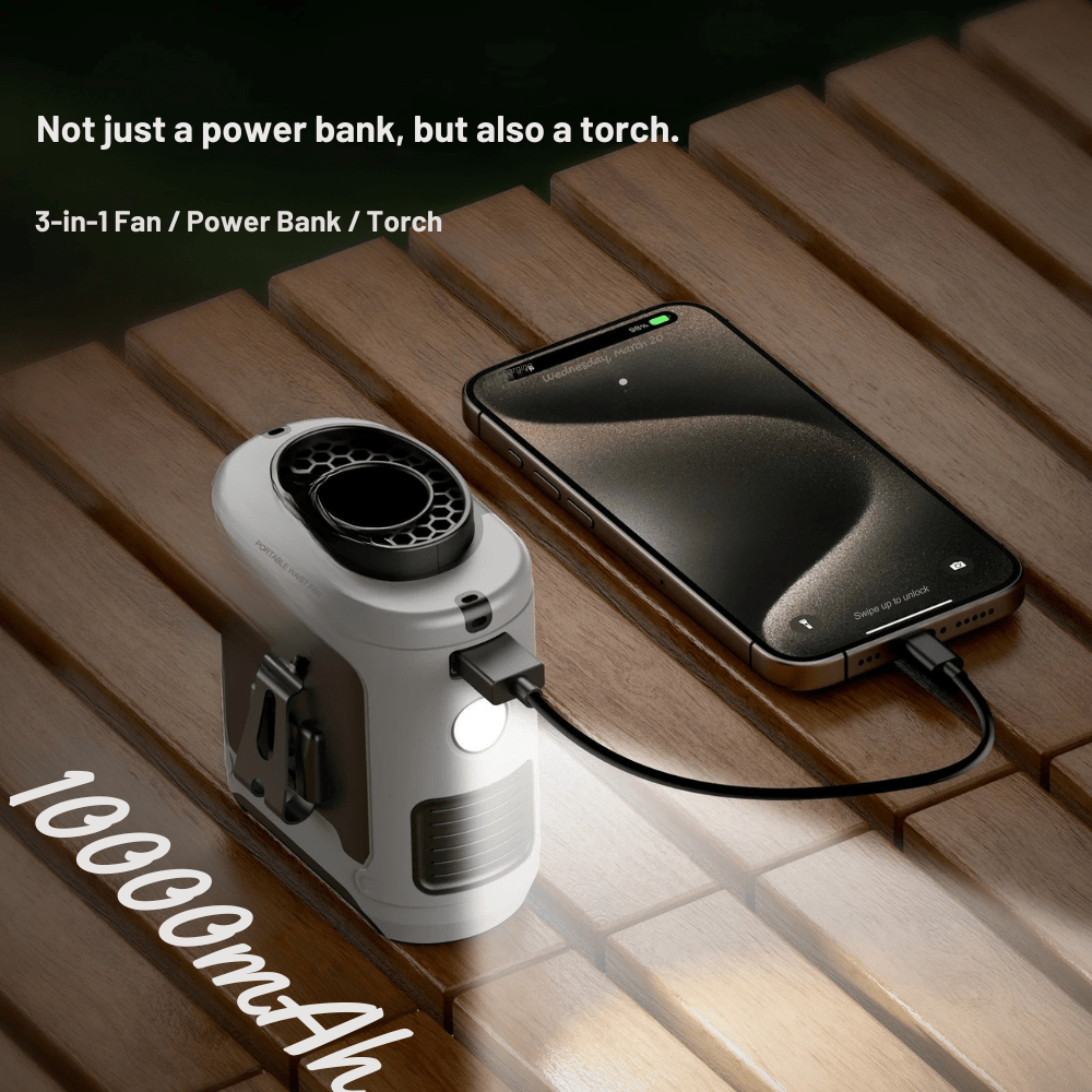 Portable Waist Fan 10000 mAh Water-Resistant