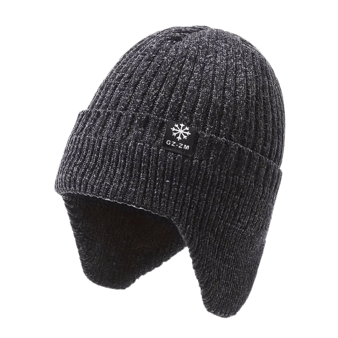 Men’s Knitted Winter Hat Fleece Lined with Ear Coverage