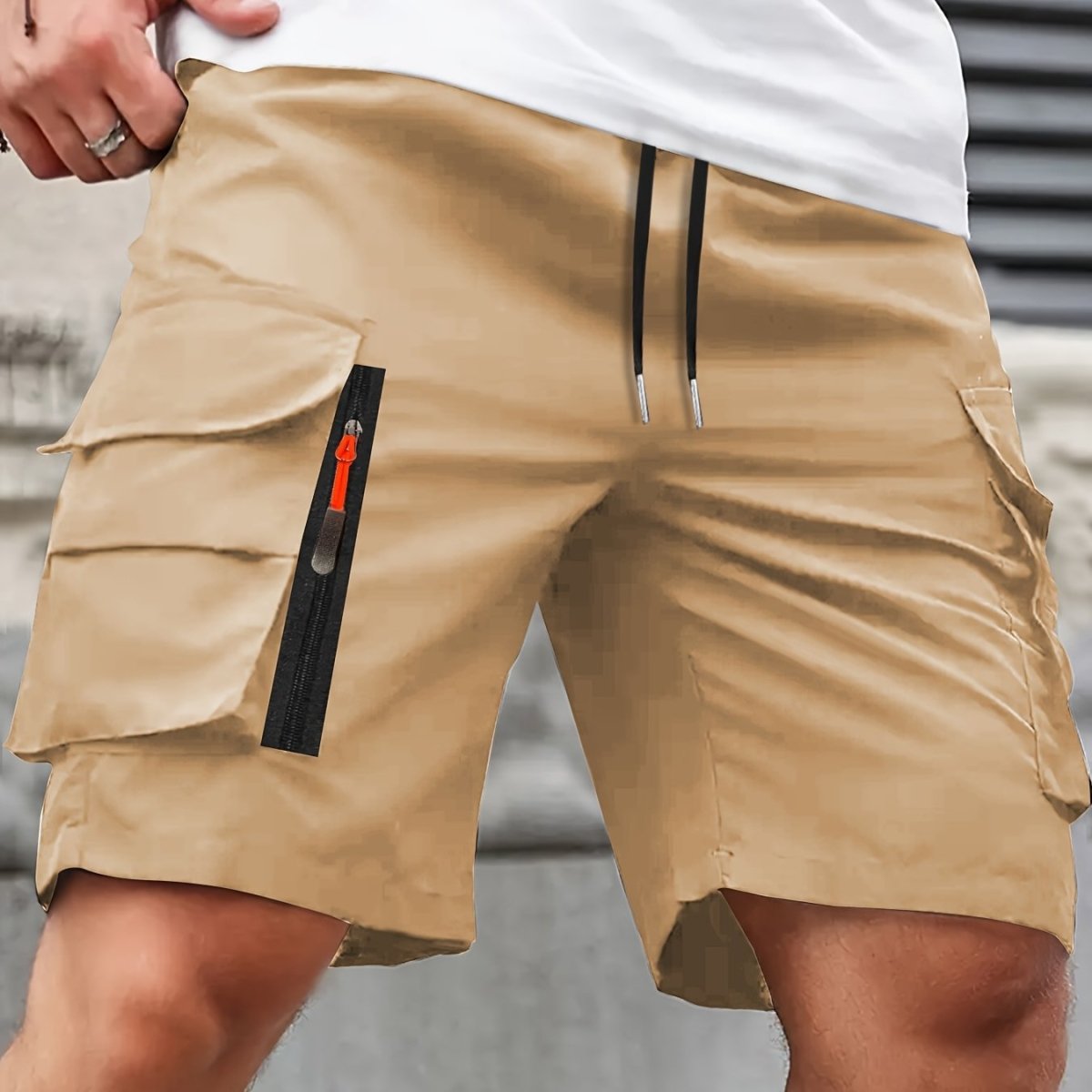 Lightweight Zip-Pocket Cargo Shorts for Men