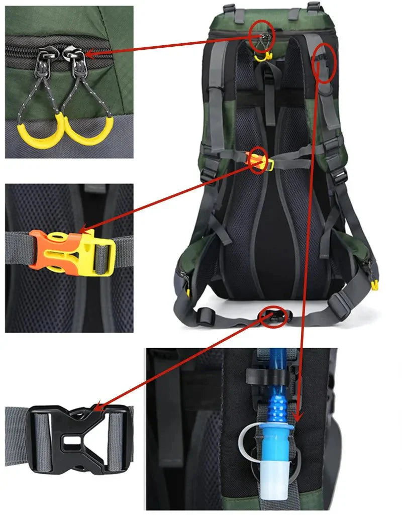 Weather-Resistant 60L Hiking Backpack for Outdoor Adventures