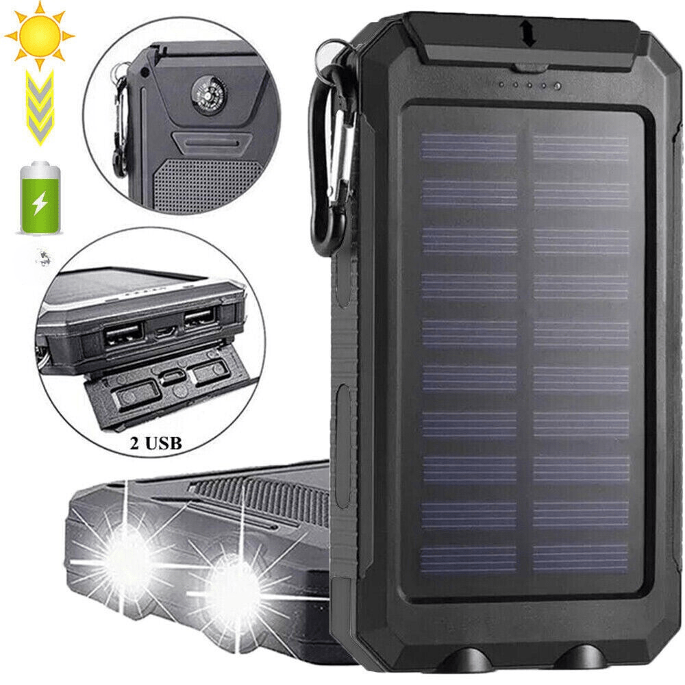 Solar Power Bank Waterproof Shockproof 10000 mAh