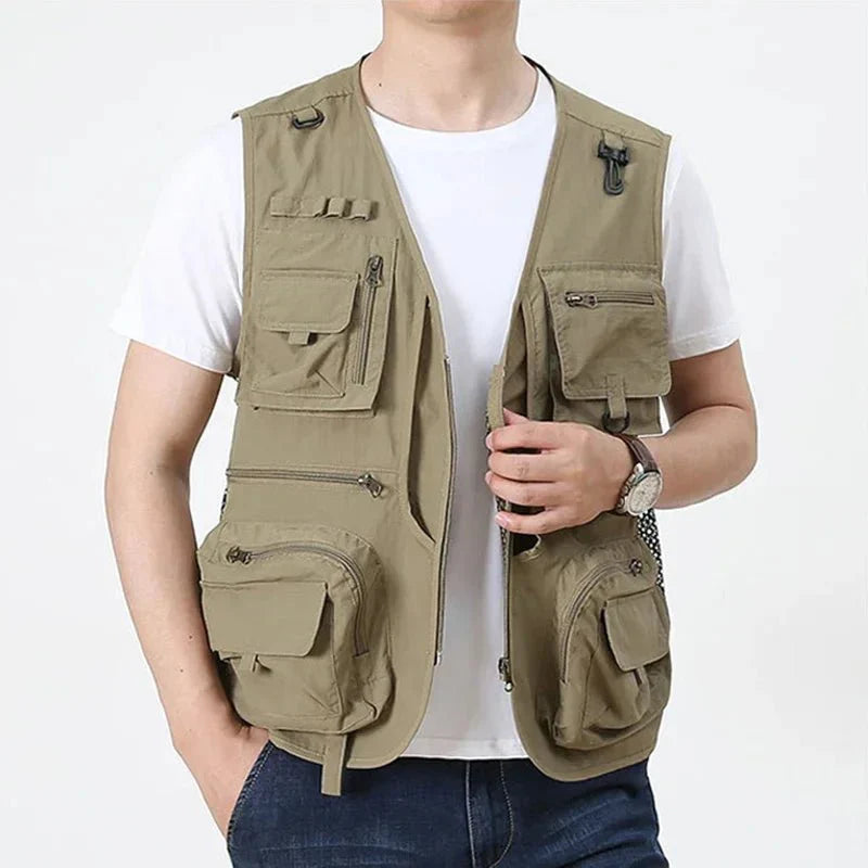 Lightweight Multi-Pocket Mesh Utility Vest