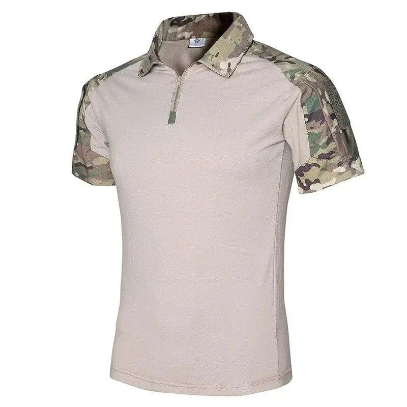 Breathable Zip-Neck Short Sleeve Outdoor T-Shirt