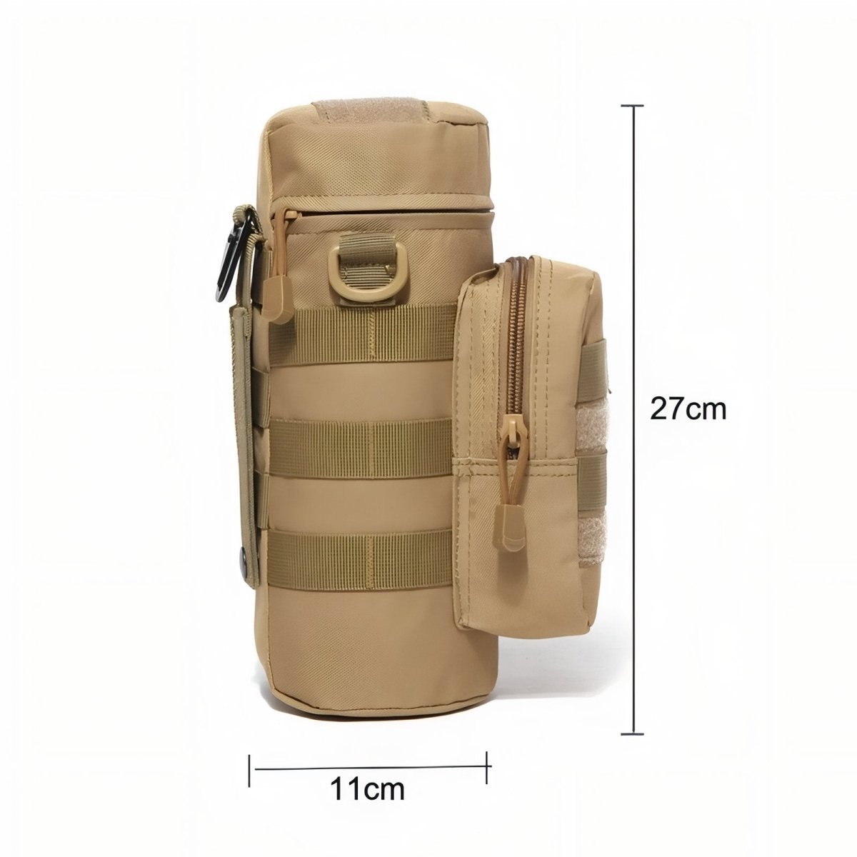 Durable MOLLE Tactical Bottle Holder with Accessory Pocket