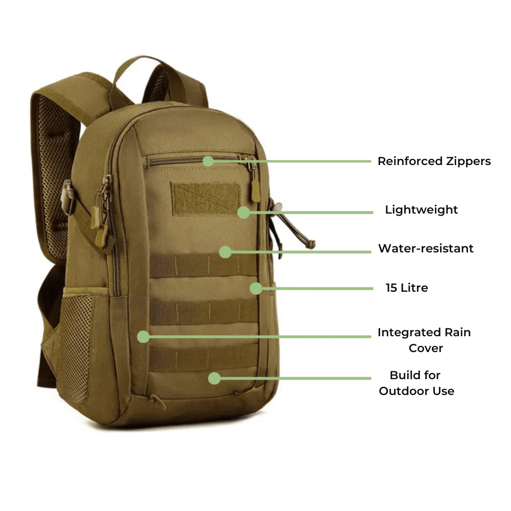ActivePeaks Weather-Resistant 15L Hiking Daypack