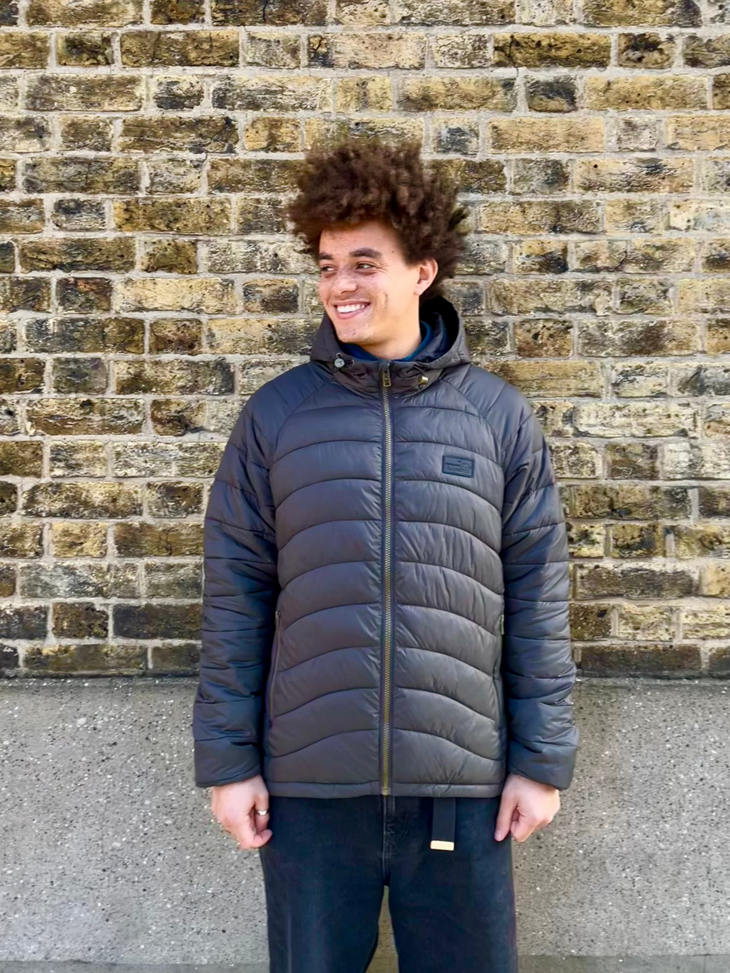 Grey Water-Resistant Insulated Jacket