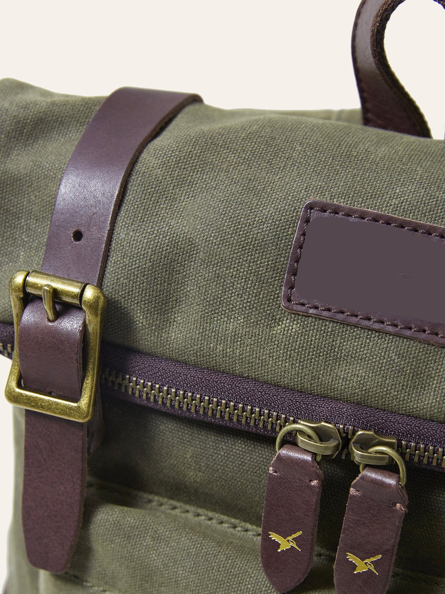 Small Waxed Cotton Backpack