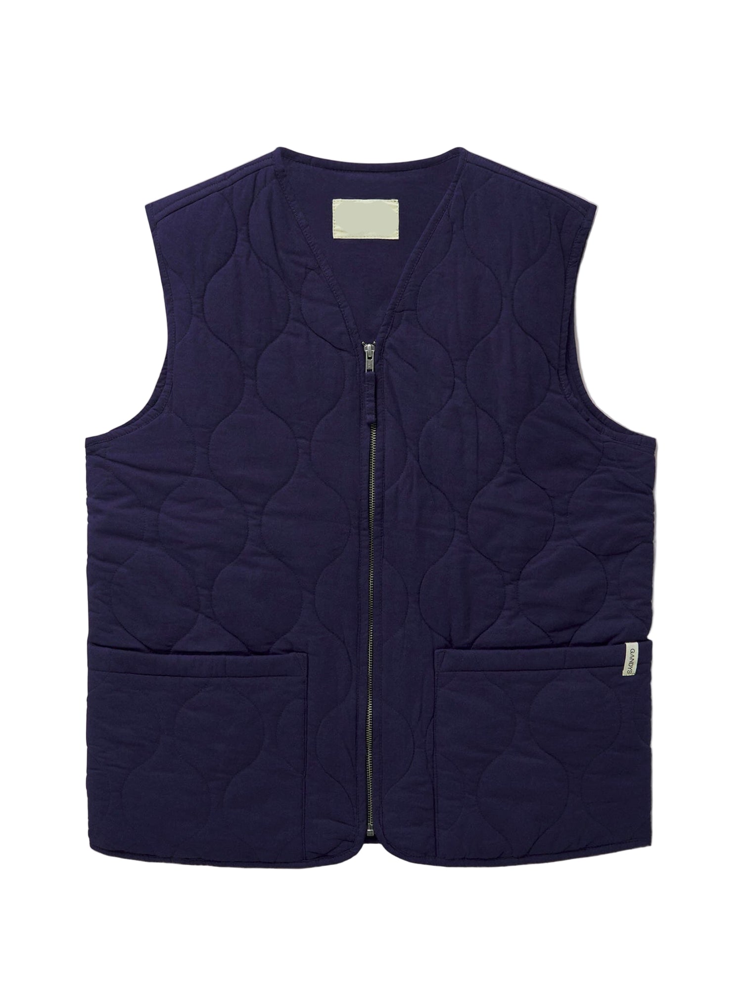 Navy Quilted Cotton Gilet