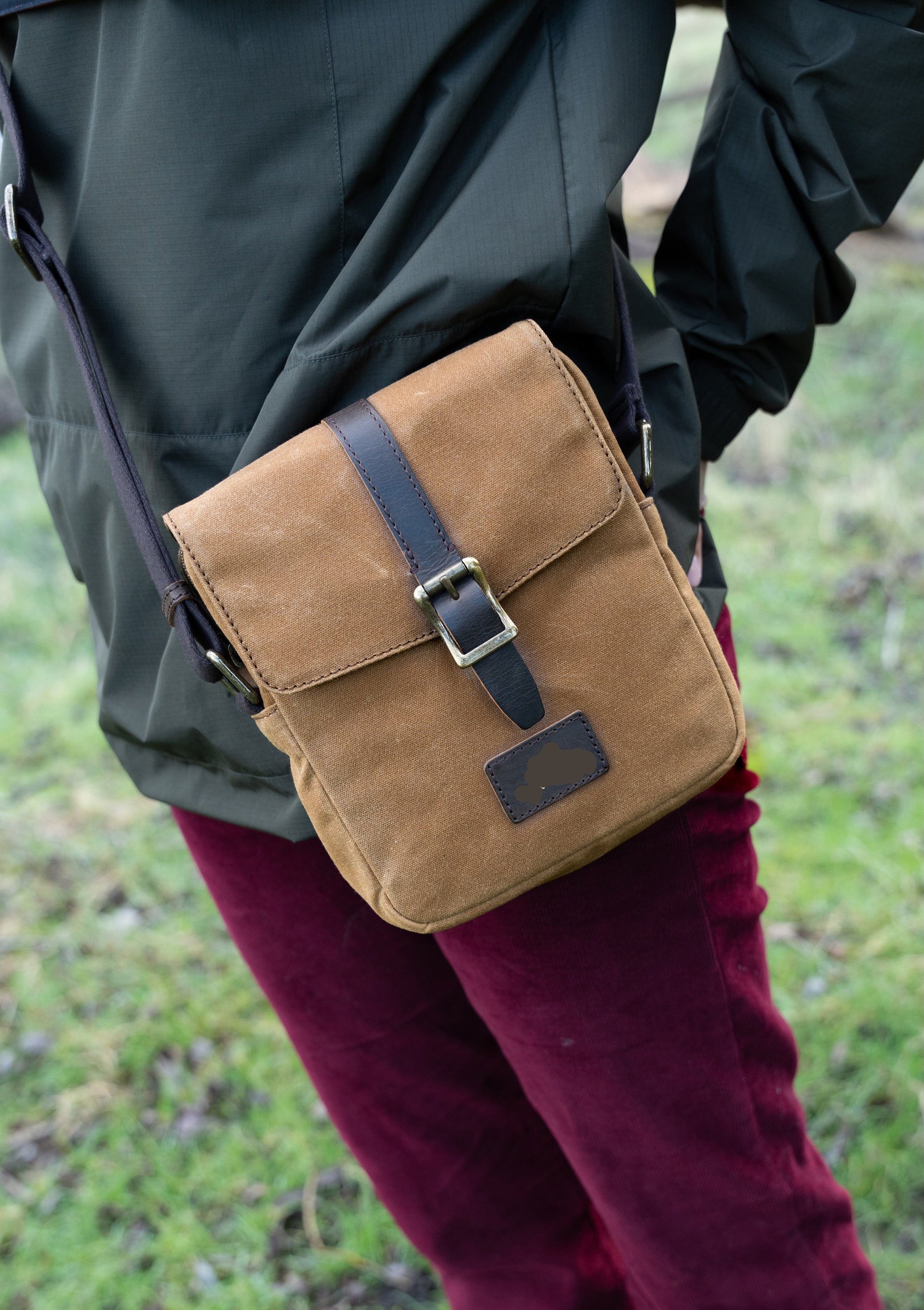 Sand Waxed Cotton Cross-Body Bag