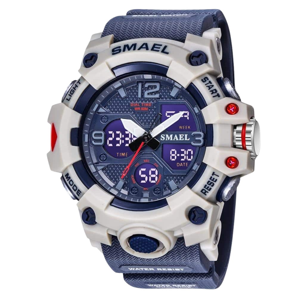 Water-Resistant Digital Hiking Watch with Dual Display