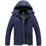 Men’s Windproof Fleece-Lined Hooded Jacket Breathable
