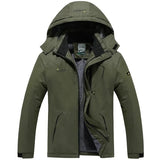 Men’s Windproof Fleece-Lined Hooded Jacket Breathable