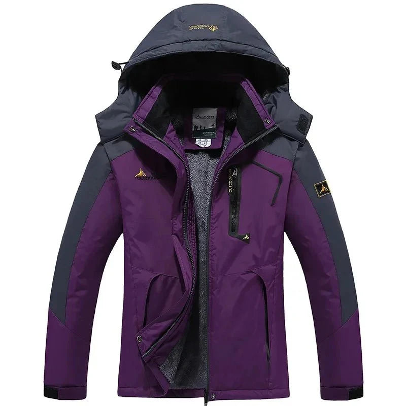 Men’s Windproof Fleece-Lined Hooded Jacket Breathable