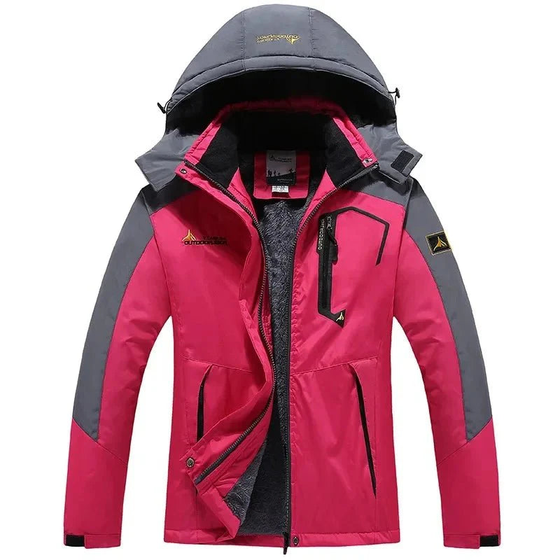 Men’s Windproof Fleece-Lined Hooded Jacket Breathable