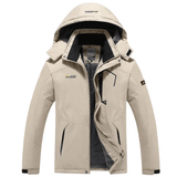 Men’s Windproof Fleece-Lined Hooded Jacket Breathable