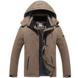 Men’s Windproof Fleece-Lined Hooded Jacket Breathable