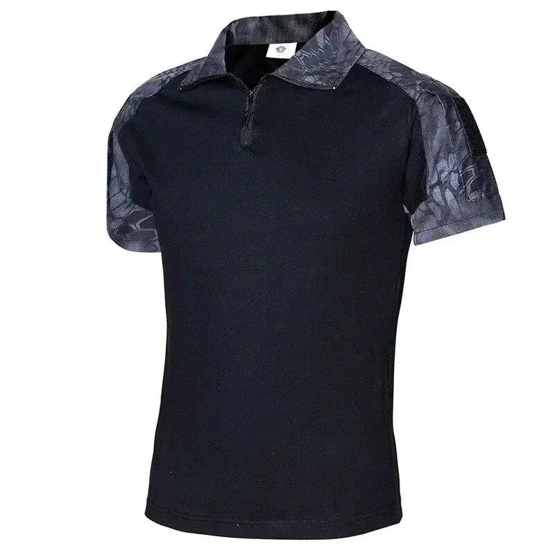Breathable Zip-Neck Short Sleeve Outdoor T-Shirt