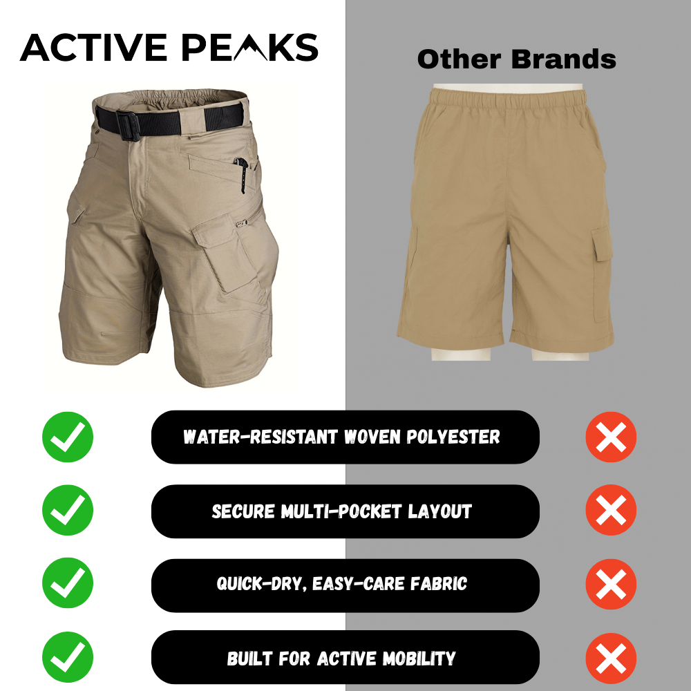 Water-Resistant Tactical Cargo Shorts