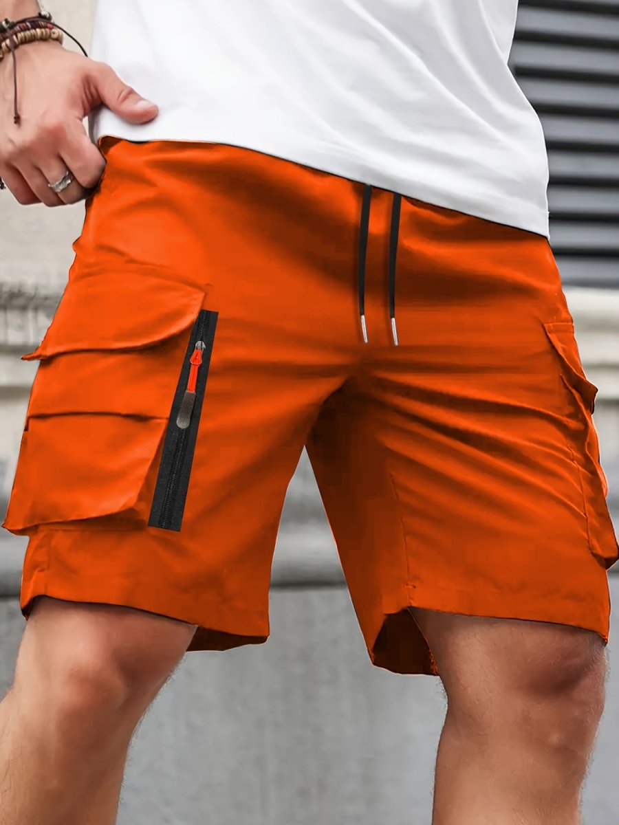 Lightweight Zip-Pocket Cargo Shorts for Men