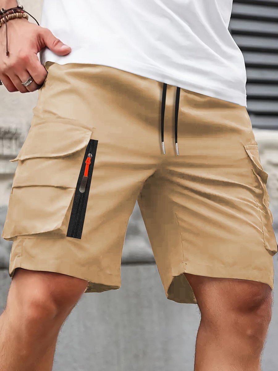 Lightweight Zip-Pocket Cargo Shorts for Men