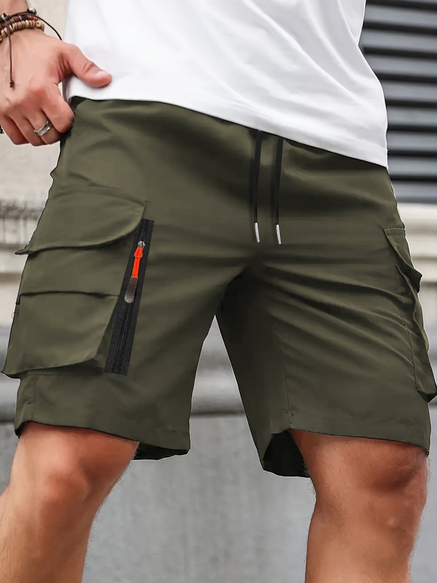Lightweight Zip-Pocket Cargo Shorts for Men