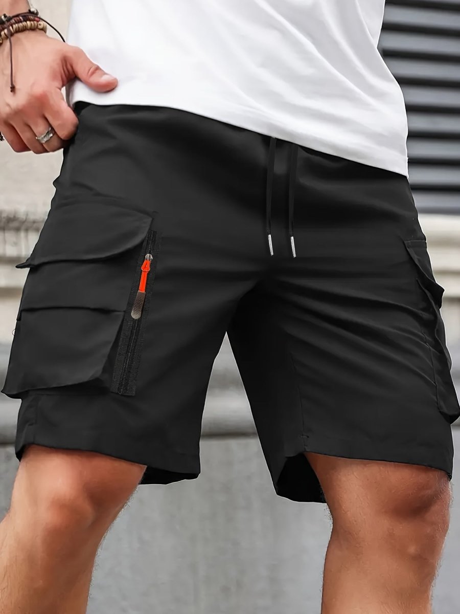 Lightweight Zip-Pocket Cargo Shorts for Men