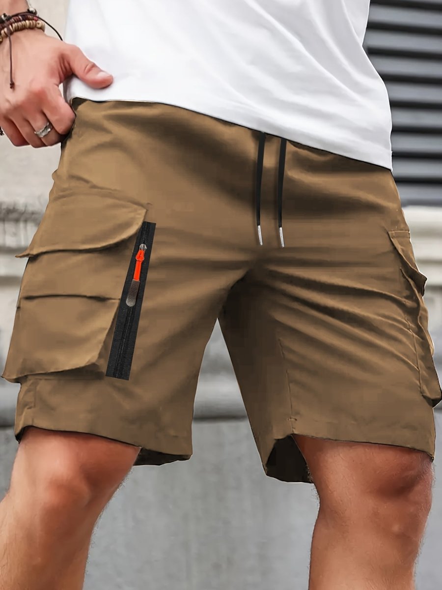 Lightweight Zip-Pocket Cargo Shorts for Men