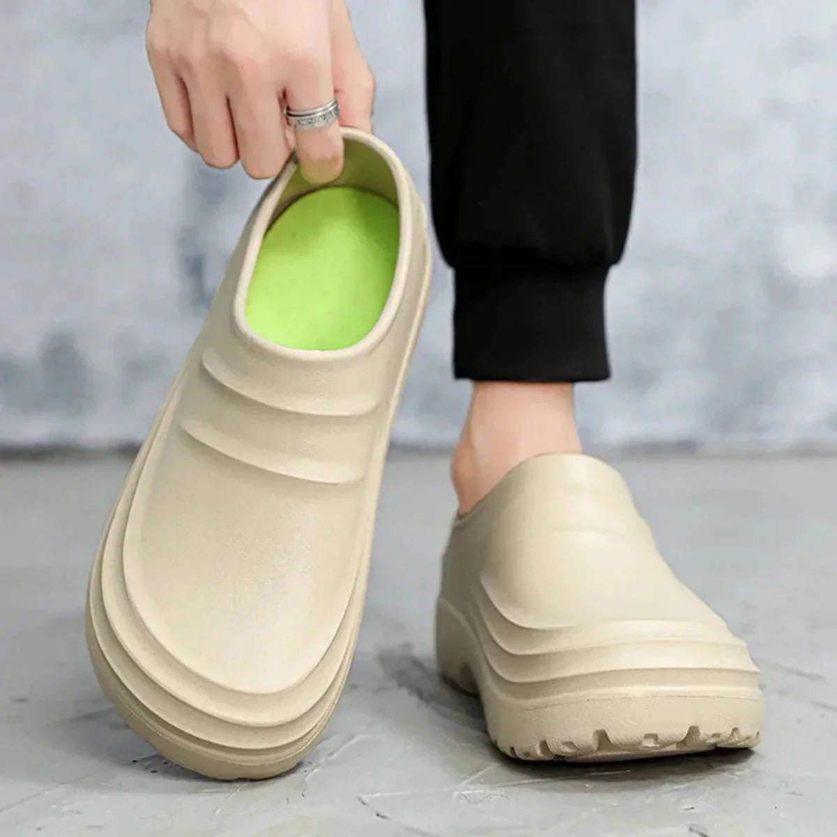 Water-Resistant Slip-On Clogs with Cushioned Sole