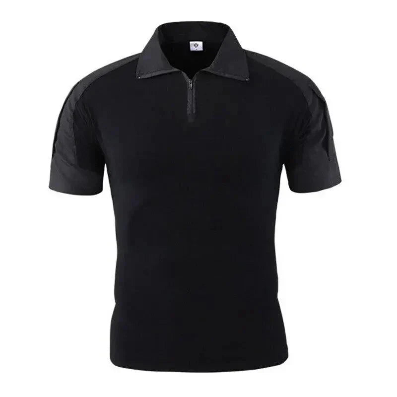 Breathable Zip-Neck Short Sleeve Outdoor T-Shirt