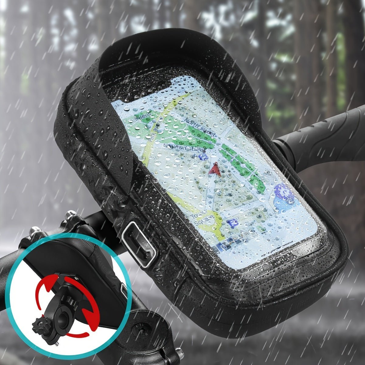 Waterproof Phone Holder – 360° Rotating Bike and Motor Mount